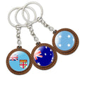 New Key Chain Australia Nauru Vanuatu Tonga New Zealand Tuvalu Kiribati Fiji Samoa Palau Glass Wood Keychain Flag Souvenir
