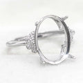 Sterling Silver 10*14mm Semi Mount Ring Empty Frame Blank Support Setting S925 Base Holder Without Center Stone for DIY Inlay