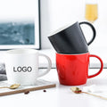 8oz12oz14oz16oz Black and White Customized Logo Large Capacity Ceramic Water Cup Creative Laser Engraving Coffee Mugs