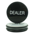 3 Inch Diameter Double-sided Casino Grade Acrylic Poker Dealer Puck Button of Back and White with Rubber at Side