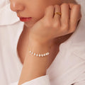 Freshwater Pearl Stainless Steel 18k Gold Plated Chain Bracelet Women Girly Elegant and Soft  Bracelet Bangles