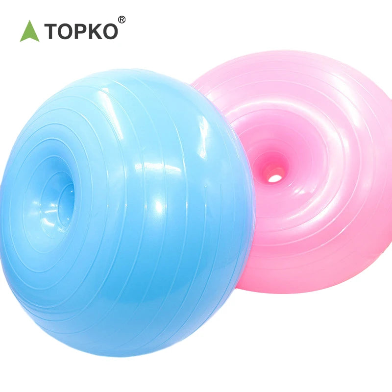 TOPKO Stock  Fitness Balance Yoga Ball Eco-friendly PVC Donut Yoga Ball