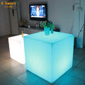 Modern LED Cube Wooden Mobile Bar Chair Portable Red Plastic Stool for Dining Outdoor Hotel Park Hall Use Bar Furniture