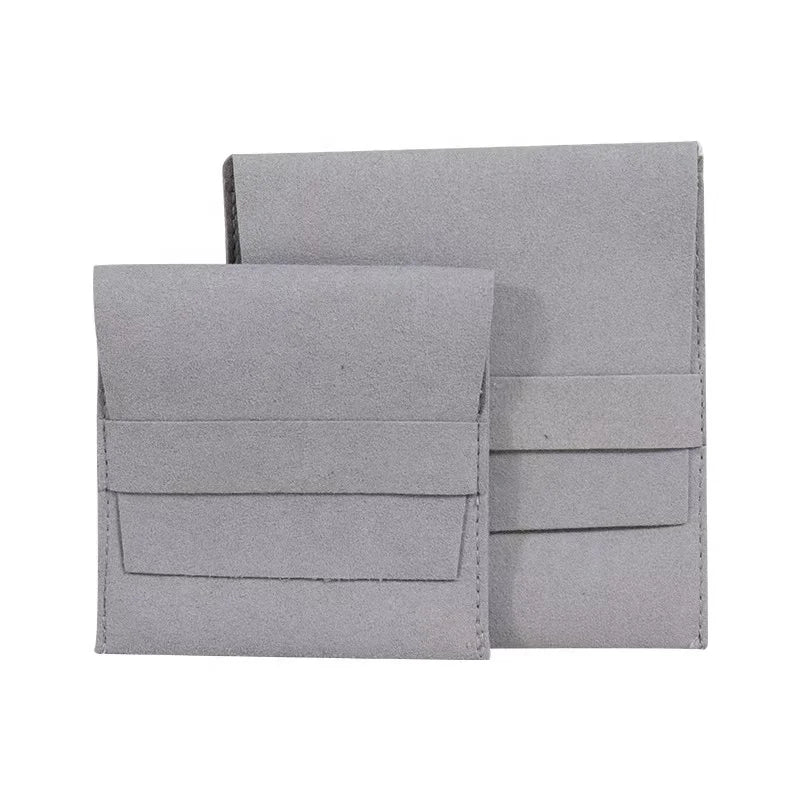 Custom Logo Luxury Soft Microfiber Simple Velvet Pocket Necklace Bracelet Ear Rings Jewelry Storage Bag Pouch Packaging Printing
