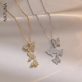 Natuna Fine Jewelry Jewelry Sets Custom Butterfly Pendant Earrings Ring Sets 925 Sterling Silver Fine Jewelry Set