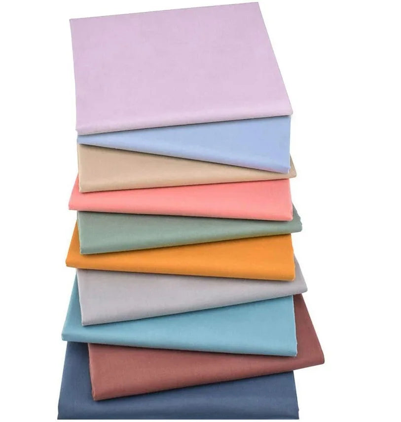 Wholesale 10pcs/lot 100% Cotton Solid Color Fabric Fat Quarters Precut Multi-Color Squares Scrap DIY Hand Sewing Simple