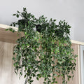 D079 Artificial Flowers Hanging Plant With Plastic Pot Real Touch Soft PVC Hanging Pot Plants for Home Garden Office Hotel Decor
