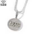 TOP ICY New Arrival Letter Necklace Pendant DIY Splicing Combination Rotating Letter Pendant Hip Hop Name Necklace