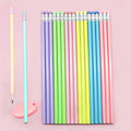 Pencil Wholesale Macaron Triangle Rod Bright Lime Wood With Rubber Tip Sketch Drawing Pen Learning Stationery HB Pencil