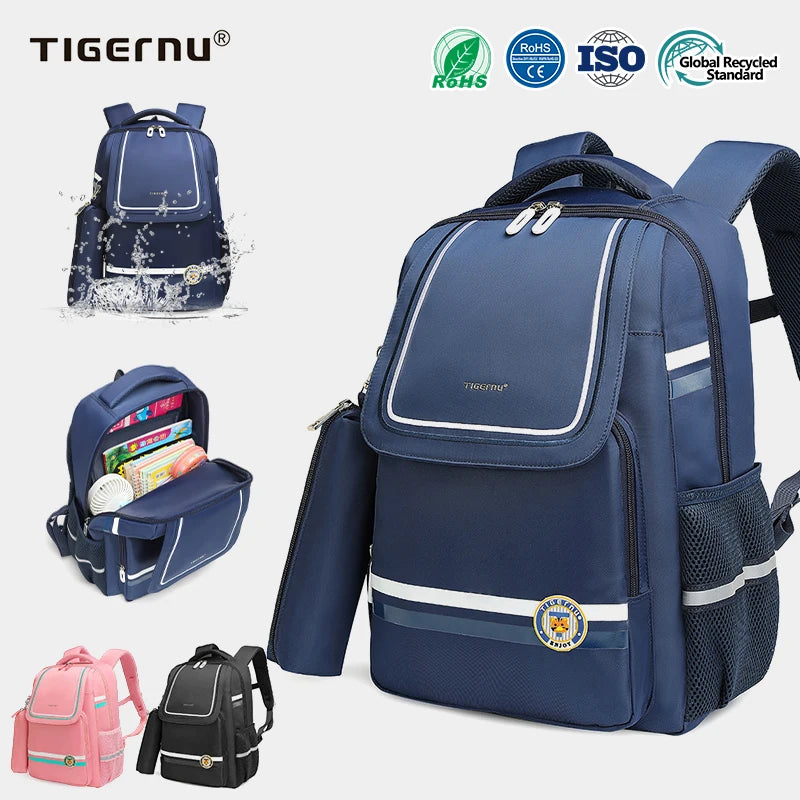 High Quality Breathable Reduced Pressure Light Weight Multi-pocket Light Waterproof Campus Student Backpack Kids Backpack Set