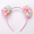 CN Boutique Popular European American Style 5Inch Polyester Rainbow Elements Ribbon Flower Ball Kids Girl Pink Bow Knot Satin