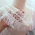 100cm White Lace Edge Trim Tassel Curtain Wedding Dress Fringe DIY Sewing Craft Wedding Dress Fabric Applique Decoration