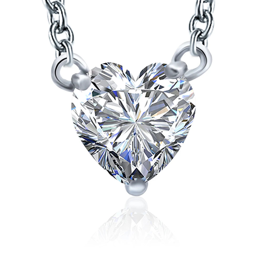 POLIVA Custom Trendy Heart Shape Stone Pendant 8A ZIrcon Gold Plated Sterling Silver Wedding Engagement Necklace