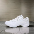 Children's Modern Competitive White Black PU Leather Dance Sneakers Gymnastics Aerobics Cheerleading Jazz Line Dance Shoes