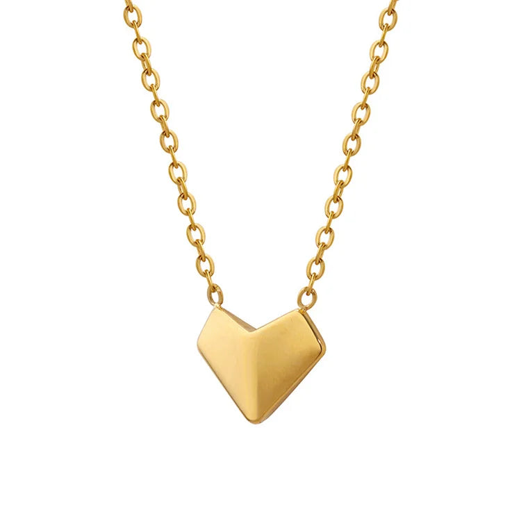 Ins Popular Personalized Jewelry Stainless Steel  Heart Pendant Necklace