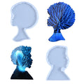 Afro Female Male Silicone Resin Mold Large Woman and Man Head Epoxy Casting Molds