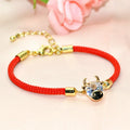 China's Wind Animal Chinese New Year Lucky Red Rope Small Horse Head Weaved Rope Adjustable Bracelet for Women