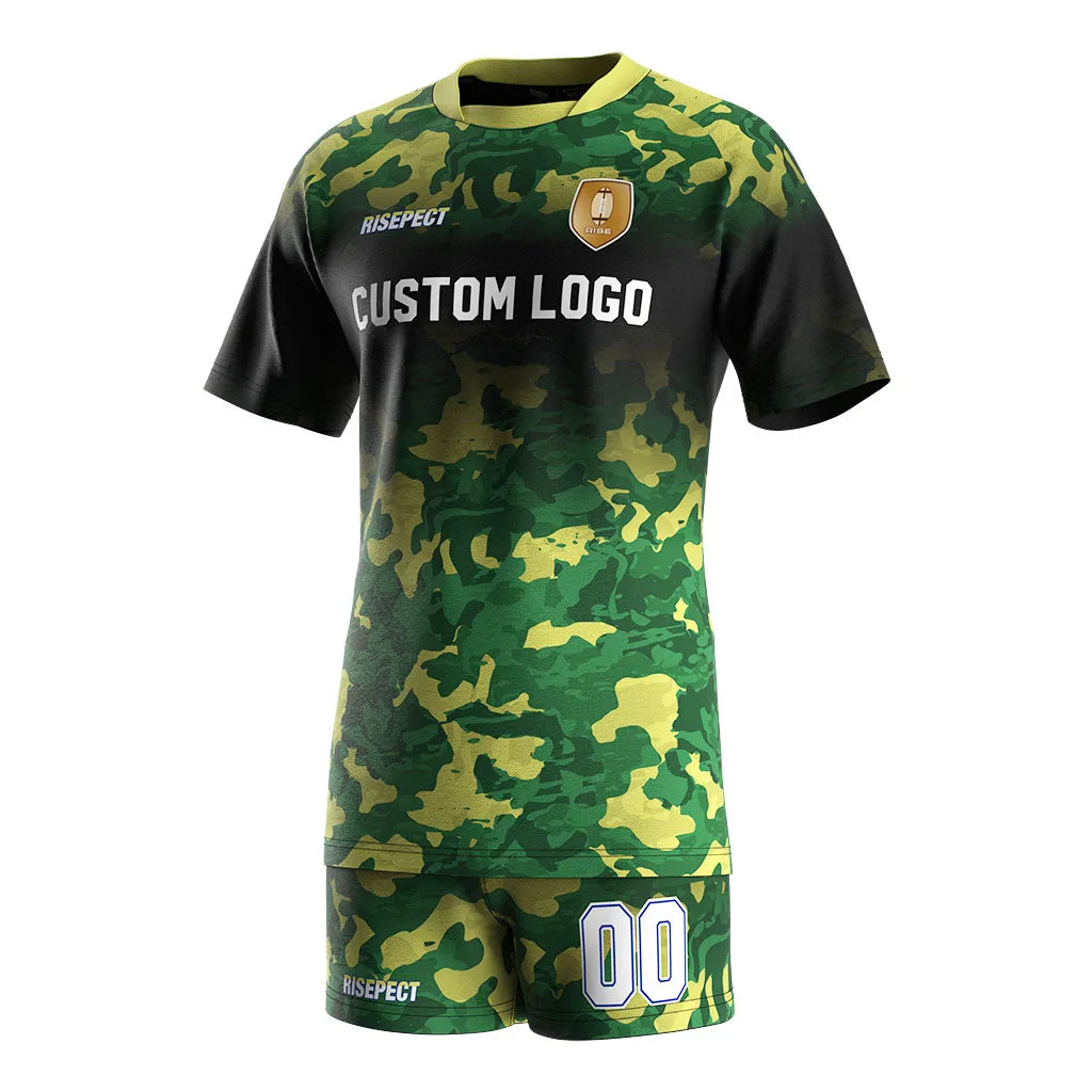 Fashion Printing  Sports Team Crewneck Oversized Short Sleeved Rugby Workout T Shirt Men Tshirt and Shorts Set for Women