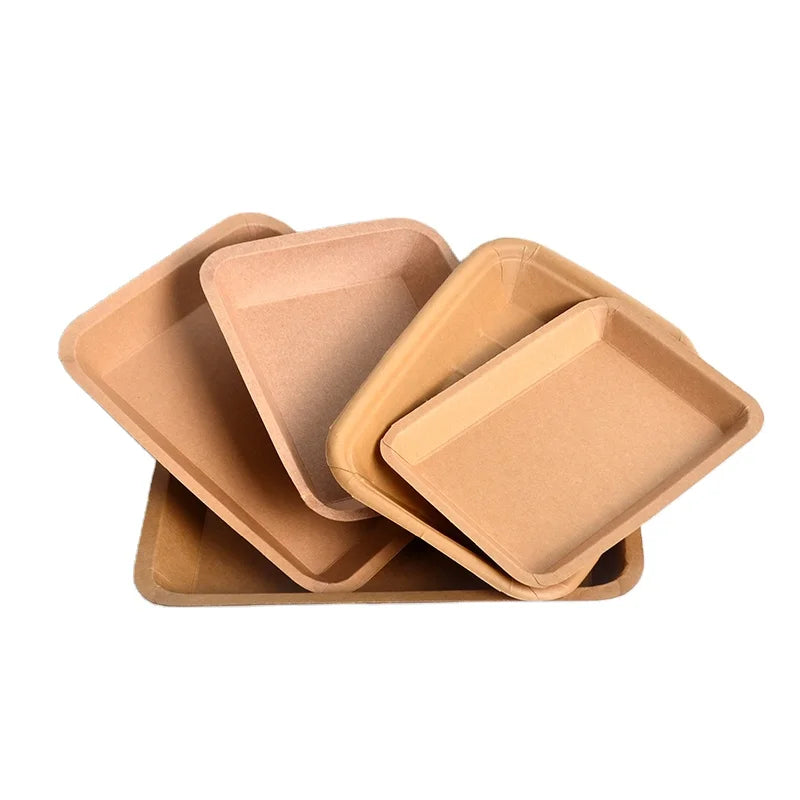 Wholesale Cheap Full Size Disposable Snack Fast Food Box Paper Tray Food Tray With Printed Logo