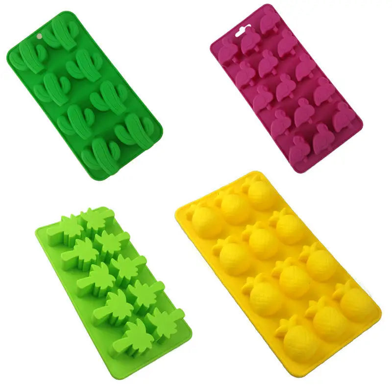 Pineapple Coconut Tree Flamingo Cactus Food Grade Silicone Ice Mold Baking Cookies Chocolate Cake Mold