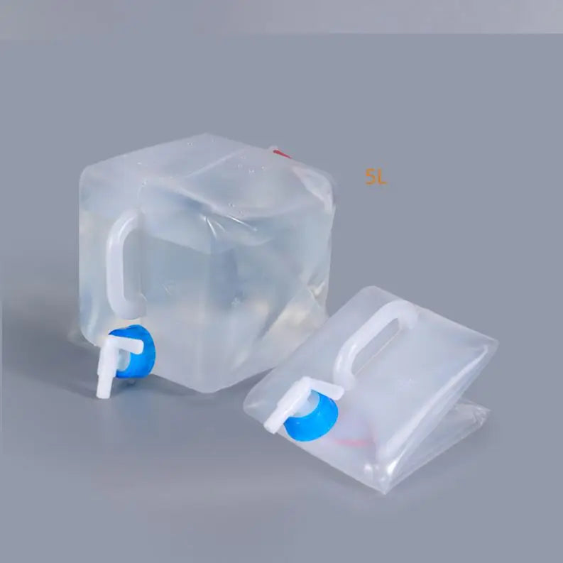 Factory Direct 5L 10L 20L LDPE Folding Bucket with Handle Strong Seal Translucent Water Container for Outdoor Packaging
