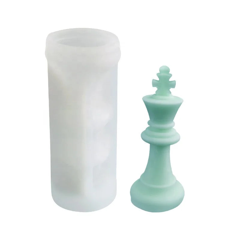 Chess Scented Candle Silicone Mold DIY Chess Pieces Plaster Ornaments Candlestick Incense Stone Mold
