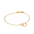 Chris April Non-tarnish 18k PVD Gold Plated 316L Stainless Steel Simple Double Loops Link Chain Bracelets