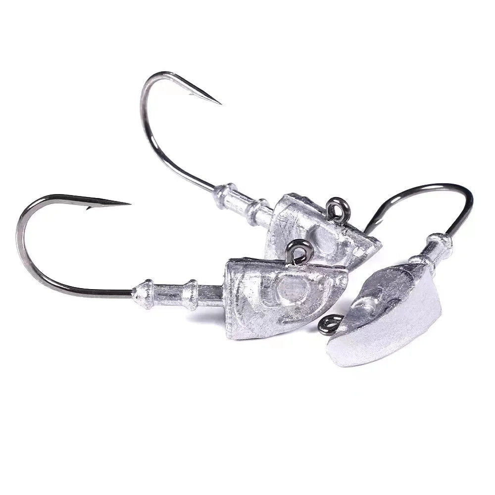Silver Jighead Lure Jigging Assist Hooks Heavy Lead Sea Fishing Hooks Jigging
