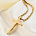 Fashion 18K Gold Cross Necklace for Men Women Waterproof Stainless Steel Silver Gold Black Cross Pendant Necklace Wholesale