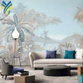 YKEAX 197 Natural Bohemian Wallpaper TV Background Wall Paper Mural Tropical Wallpaper for Villa Hotel