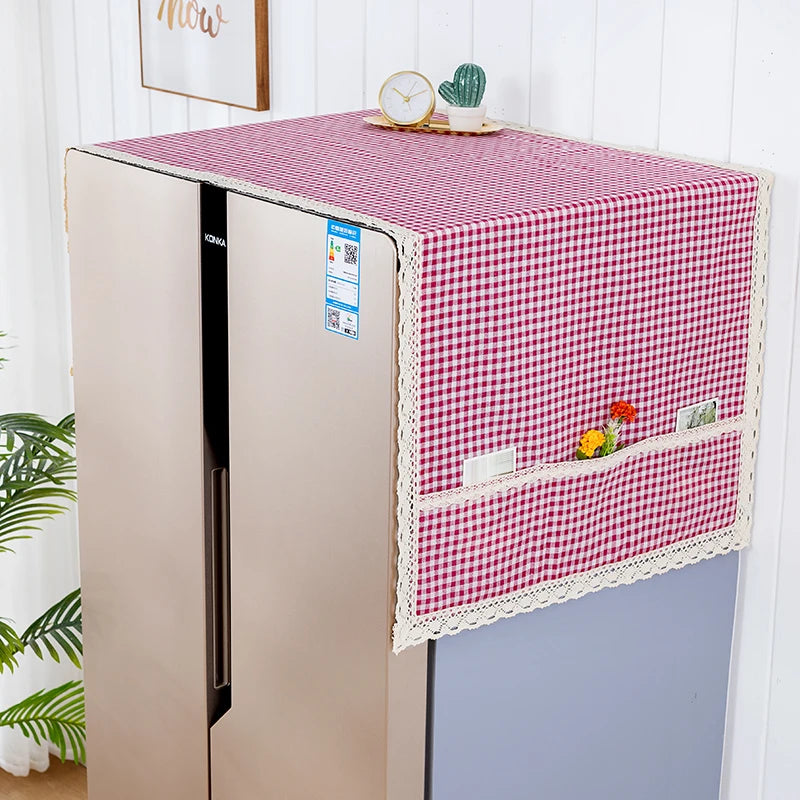 Refrigerator Hanging Bag Kitchen Waterproof Dustproof Cover Microwave Oven Cover Household Storage Bag Cotton Linen Eco-Friendly