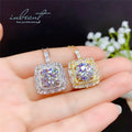 Silver 925 Original Round Brilliant Cut 5 Carat Diamond Test Past D Color Moissanite Wedding Pendant Necklace for Women Wedding