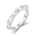 YILUN 925 Sterling Silver Princess Cut CZ Eternity Ring Wholesale Wedding Band