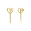 Original Design 14K Gold Plated Stainless Steel Jewelry Irregular Line Heart Shaped Earrings for Women Earrings E231491