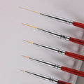 Japanese Style Red Wood Handle Nail Sculpture Drawing Nail Art Liner Brush Set for Nail DIY