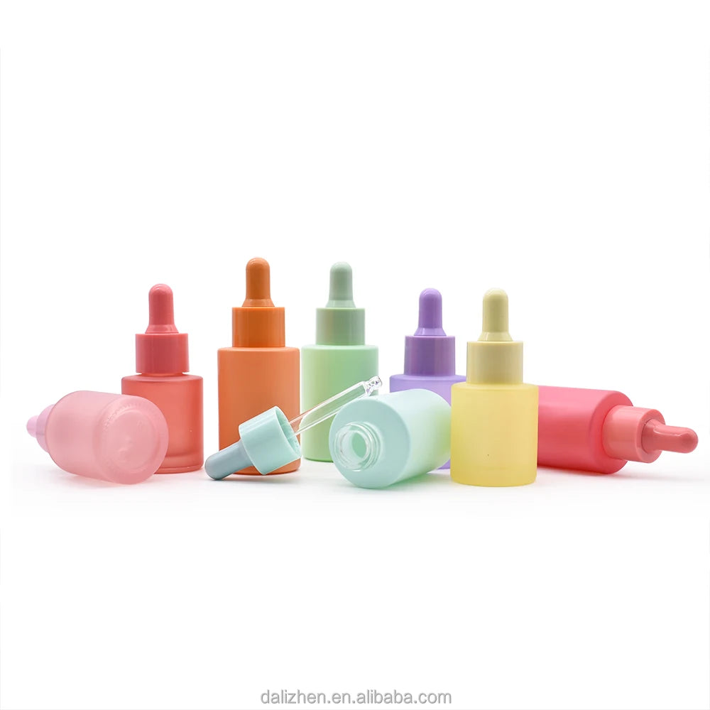 Wholesale Glass Dropper Bottle 20ml 30ml Flat Shoulder Thick Hair Oil Serum Packaging