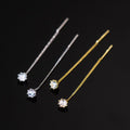 Fashion Jewelry 925 Sterling Silver Long Earring Single Zircon Long Tassel Chain Gold Plated Ear Wire Earrings for Women