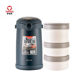 2.5L Eco Friendly 304 Stainless Steel Thermos Lunch Box Tiffin Lunch Jar with Cutlery and 3 Tier Containers