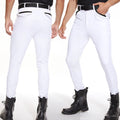 Wholesale White Men Knee Patch Silicone Clothing Equestrian Leggings Comfortable Fit Stretchy Male Horse Riding Tight Breeches
