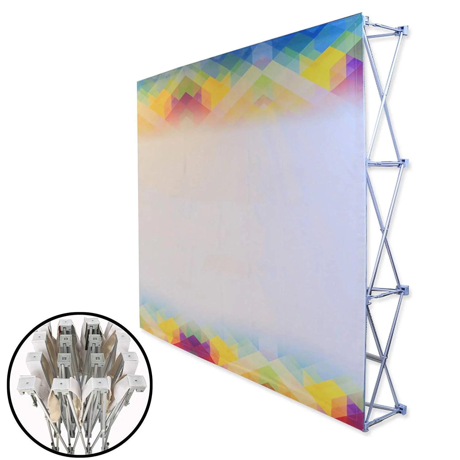 Wedding Straight Frame Banner Stand Exhibition Backdrop Wall Advertising Folding Pop up Booth Trade Show Display Stand