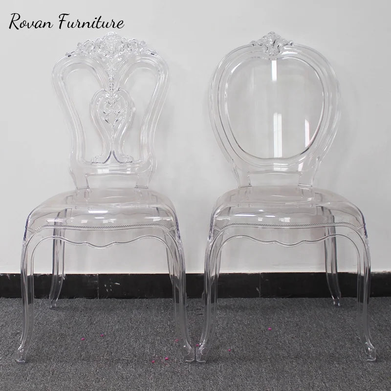New Design Wedding and Party Furniture Factory clear Acrylic Wedding Dining Princess Bella Chair for Events