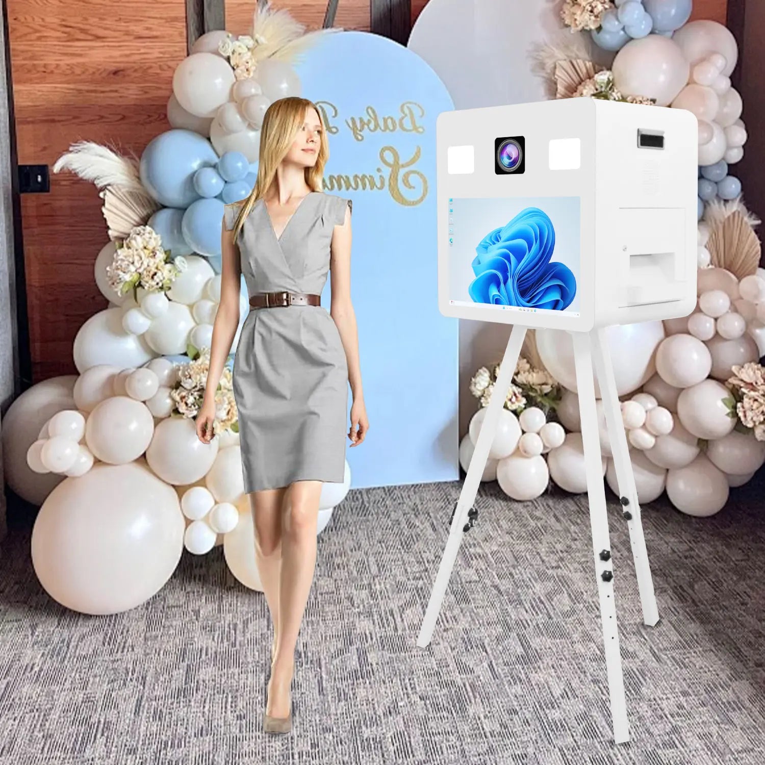 New Technology Selfie Digital Photobooth Machine 21.5 Inch Touch Screen DSLR Photo Booth Shell Compatible with Camera Printer