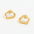 JOOLIM  High End 18K Gold Plated Chunky Irregular Circle Stud Earring Stainless Steel Earring Wholesale