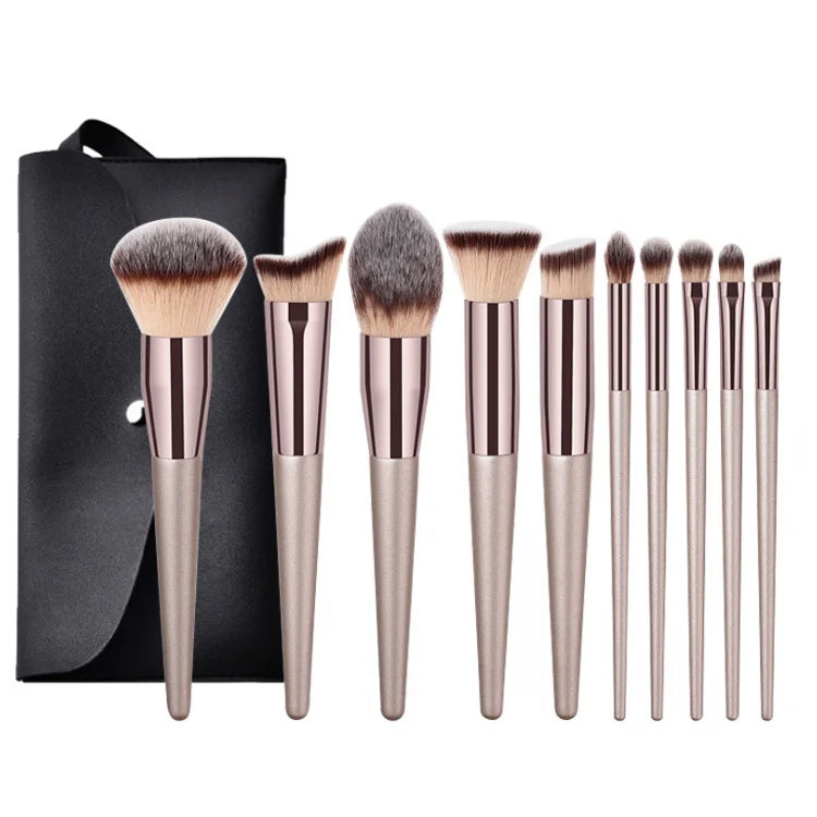 Custom Logo Cosmetic Tools 10 Pcs Set Wooden Handle High Quality Ladies Custom Make up Brushes With Makeup Brush Package