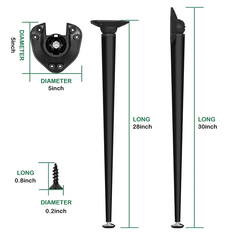 Chrome 28 Inch Modern Folding Table Legs Heavy Duty Steel Kitchen & Living Room Use Foldable Laptop Compatible VT-02.049