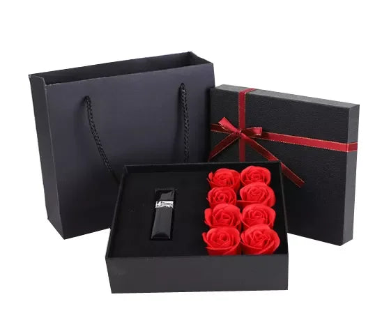 Valentine's Day Creative Lipstick Gift Box with Embossing and Matt Lamination Cardboard Folders Customizable Flower Design