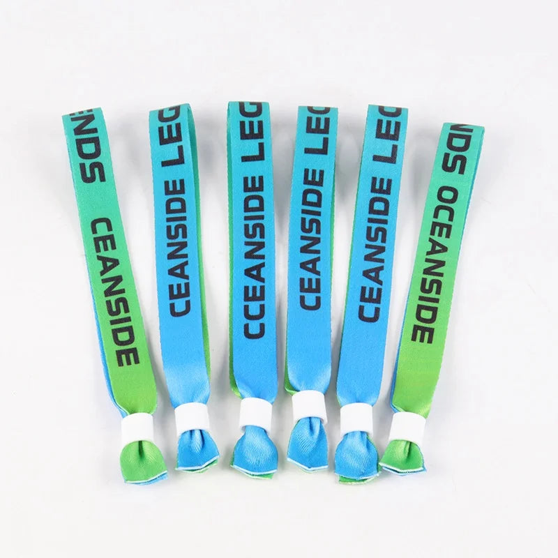 Custom Woven Party Festival Wristbands Polyester Fabric Bracelet With Nfc Tag Cheap Printed Logo Wrist Band for Event