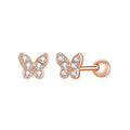 925 Sterling Silver Cubic Zirconia Butterfly Earrings - Adjustable Dangle Hoop Jewelry for Women Romantic Boho Chic Gift