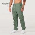 2024 New Men Casual Street Wear Woven Cargo Zip Fly Pants Men Fashion Multi-Pockets Overall Workout Trousers