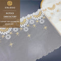 Two-Color White Gold Embroidery Lace Net Cloth for Wedding Dress Decorations or Shoe/Bag Accessories Wholesale